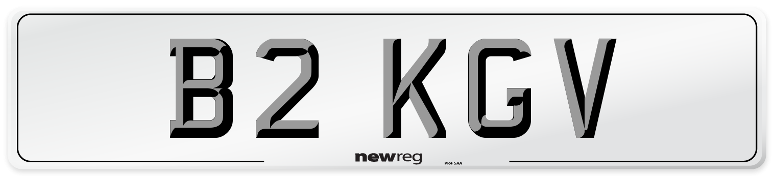 B2 KGV Number Plate from New Reg
